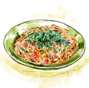 Rachael Ray's Pici all'Aglione pasta